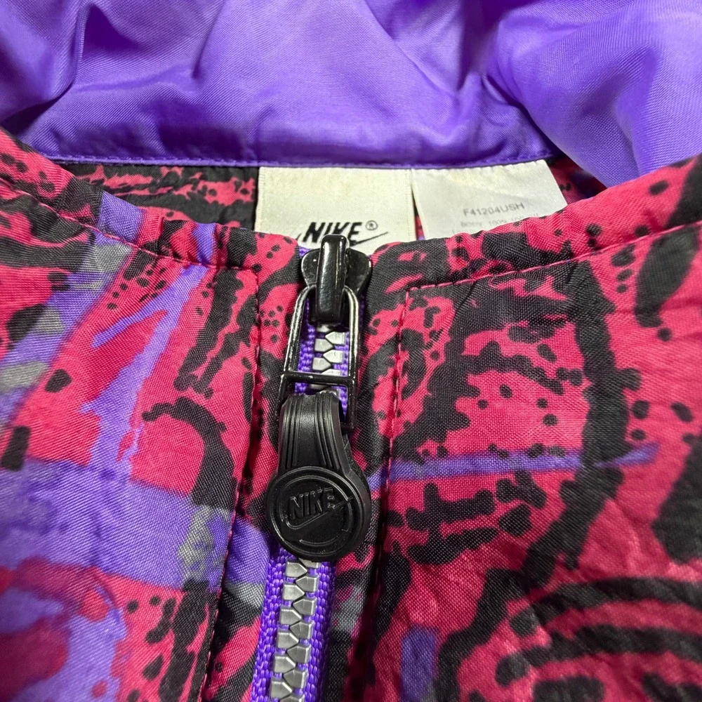 Vintage Nike Windbreaker Jacket Purple Pink‎ Abstract 90s Retro Womens Small
